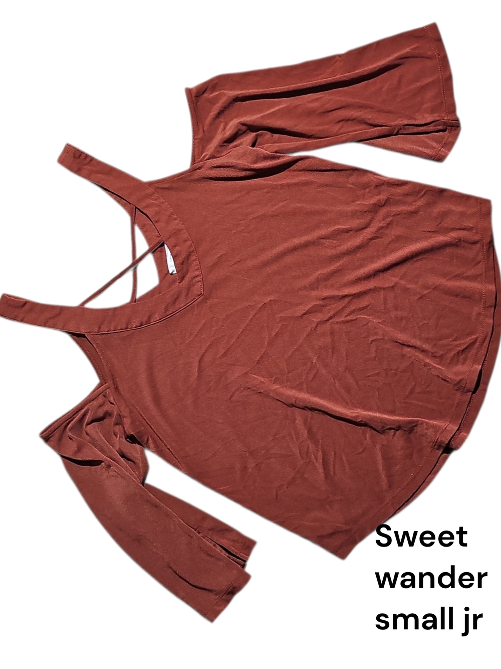 Sweet Wanderer Rust Cold-Shoulder Strappy Back Tank